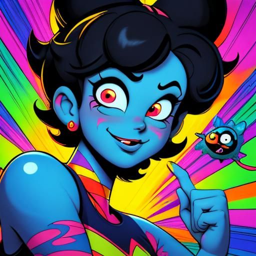 Betty Boop as Tattoo Artist in Comic Book Style