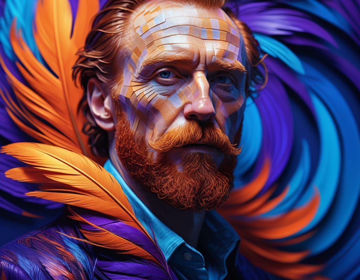 Vibrant Fashion Icon in Swirling Patterns