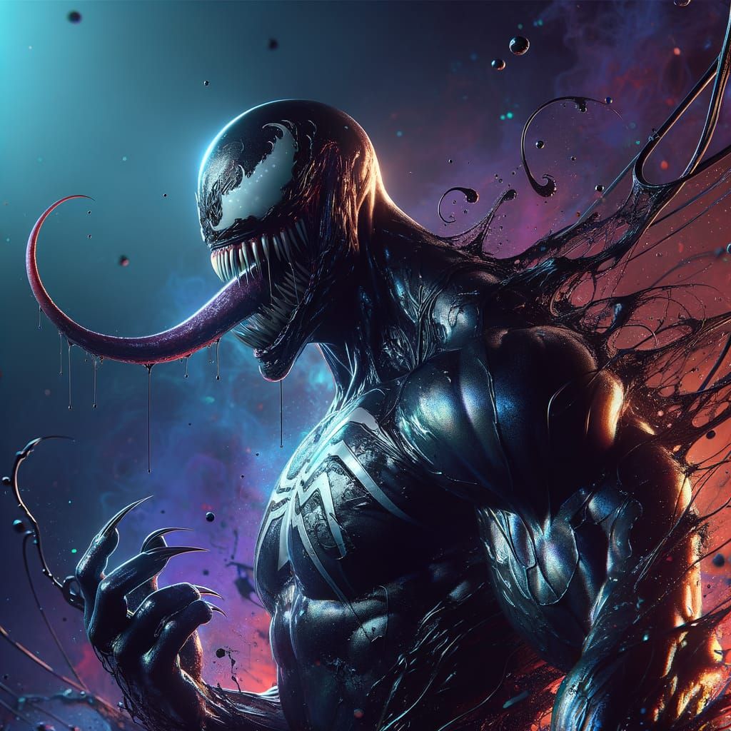 Hyper-Realistic Venom-Inspired Creature with Biomechanical S...