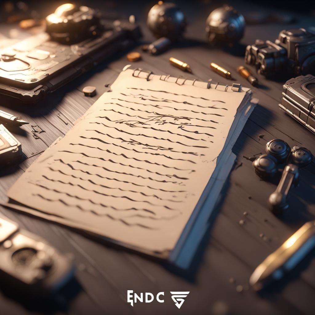 Intricately Detailed Handwritten Note in 3D