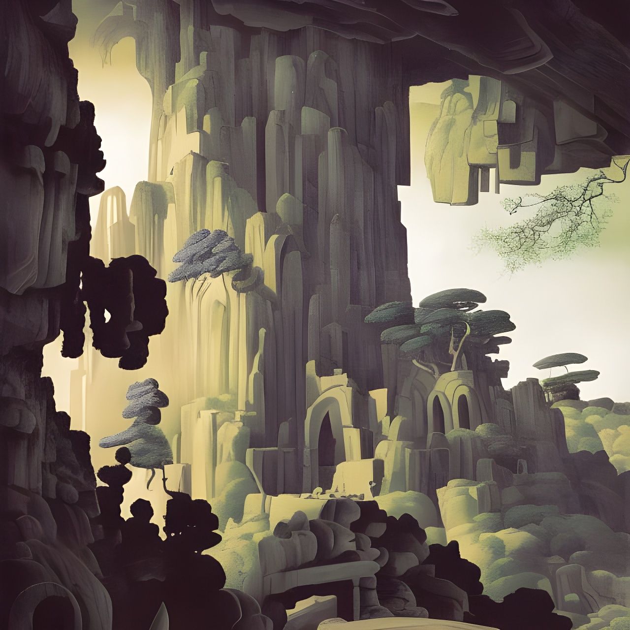 Monolithic Temple in New Moon Canyon Artwork