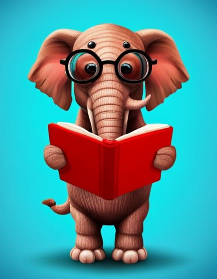 Fine-knitted woolen elephant