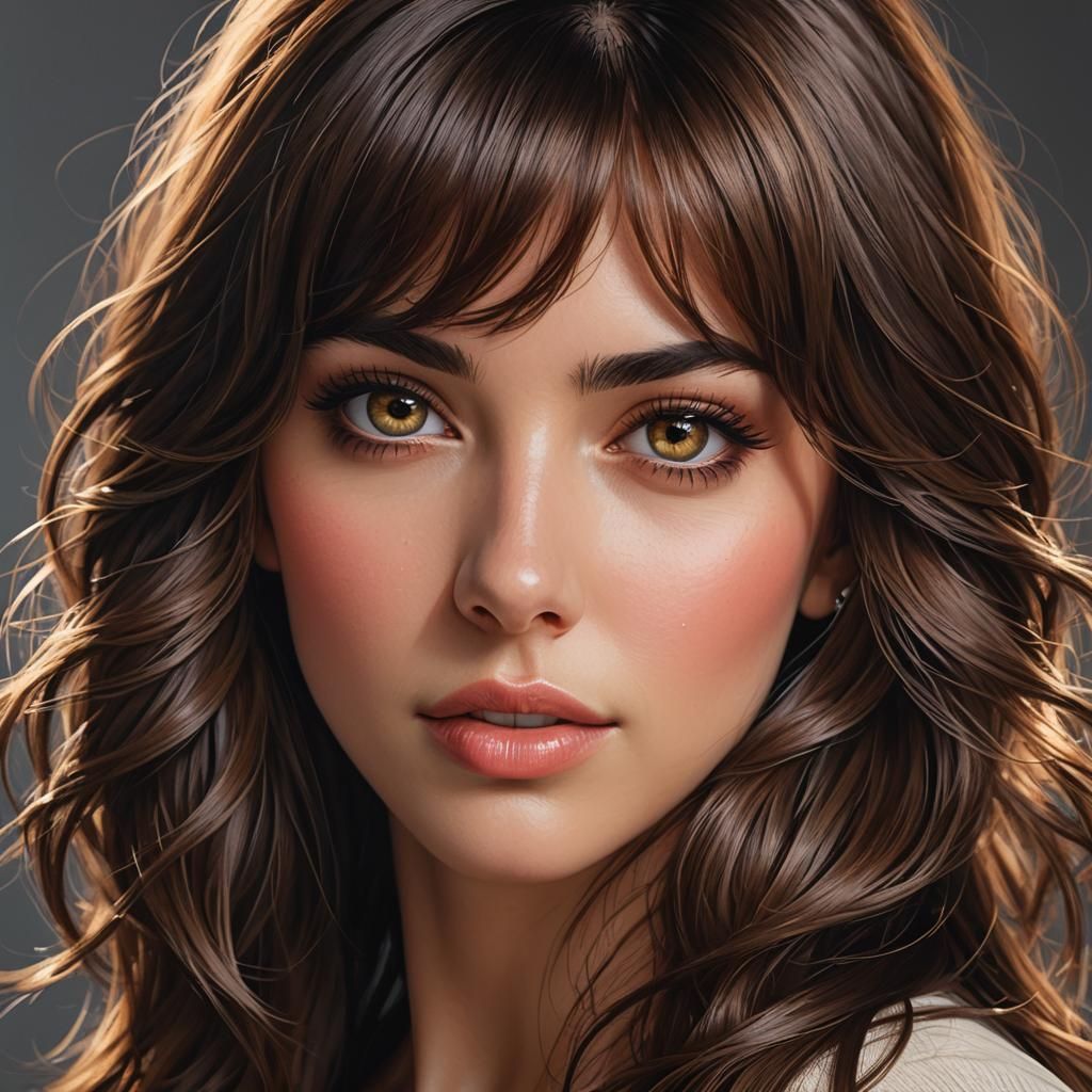 Beautiful Spanish Woman with Luscious Brown Hair