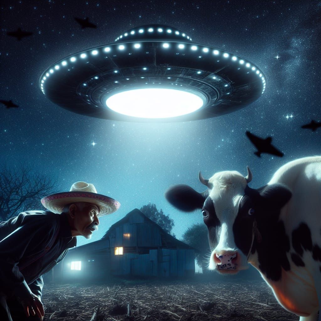 UFO Sighting: Farmer and Cow Encounter