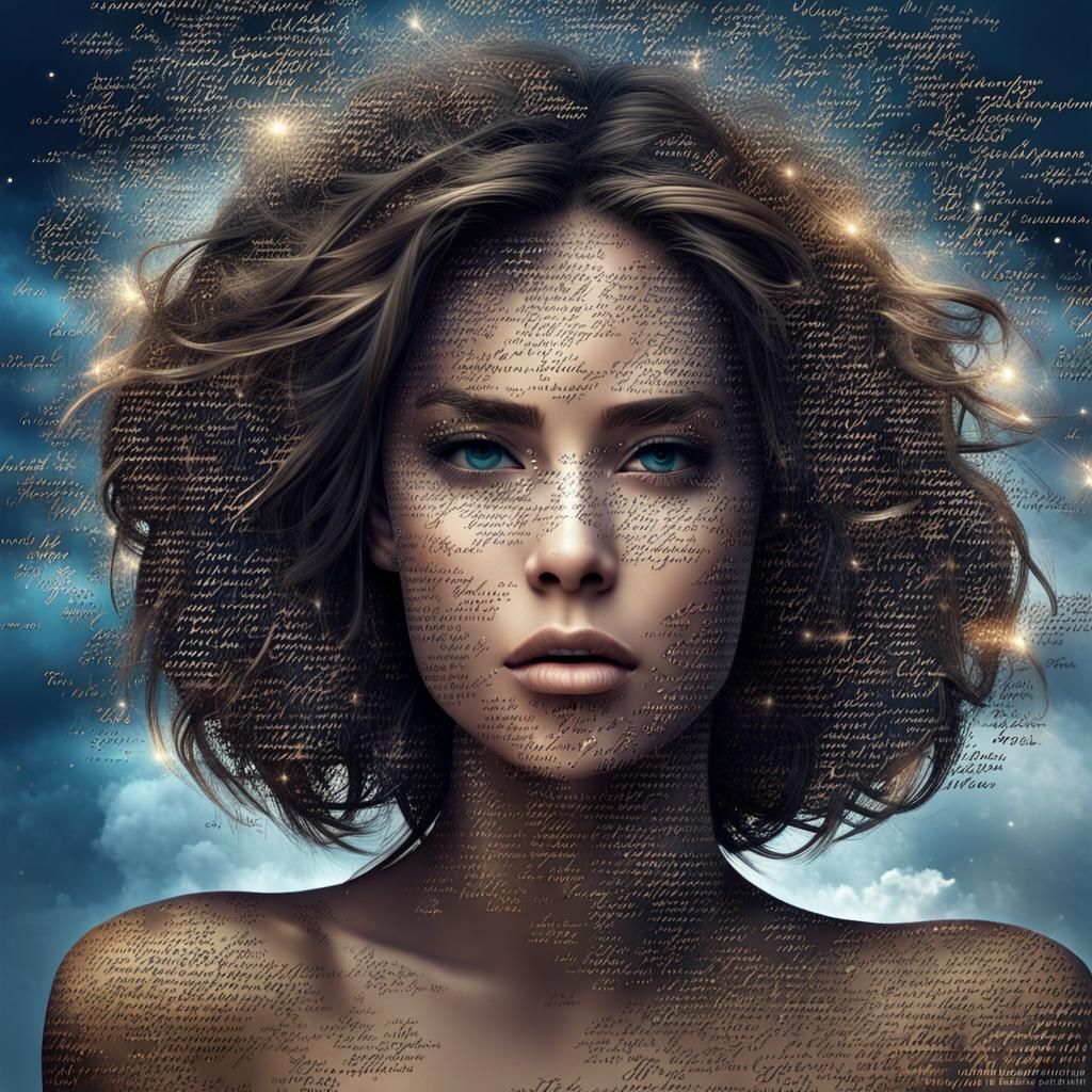 Luminous Word Art: Woman of Courage and Strength