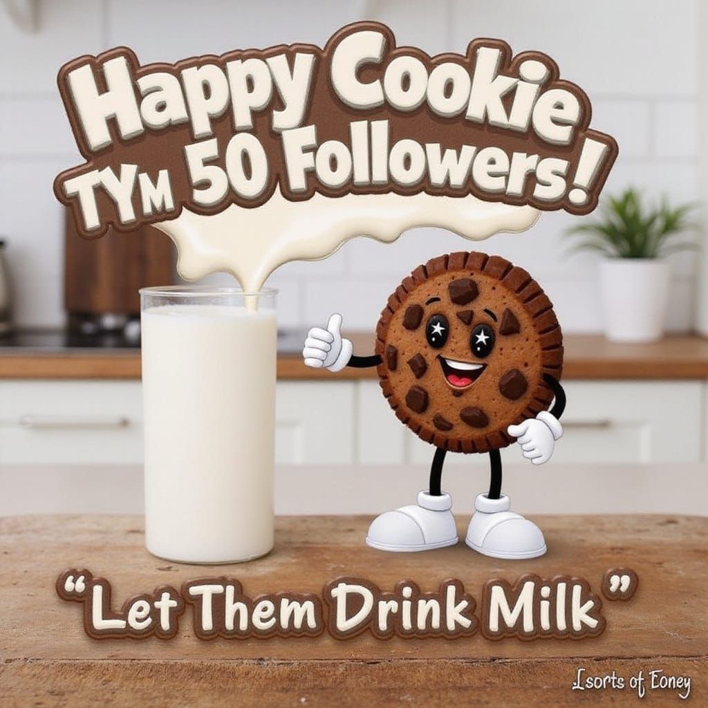 Celebratory Milk Splash in Cozy Kitchen Scene