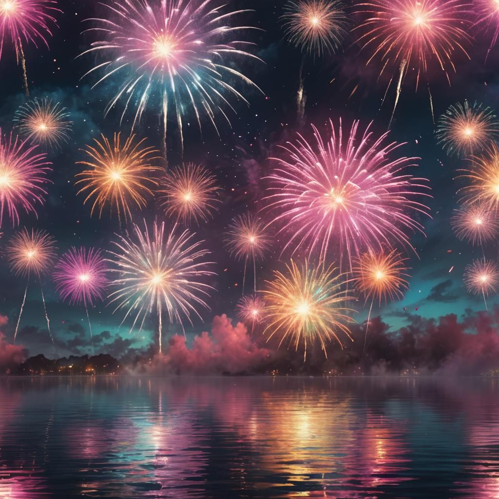 Midnight Fireworks Dance in Vibrant Colors