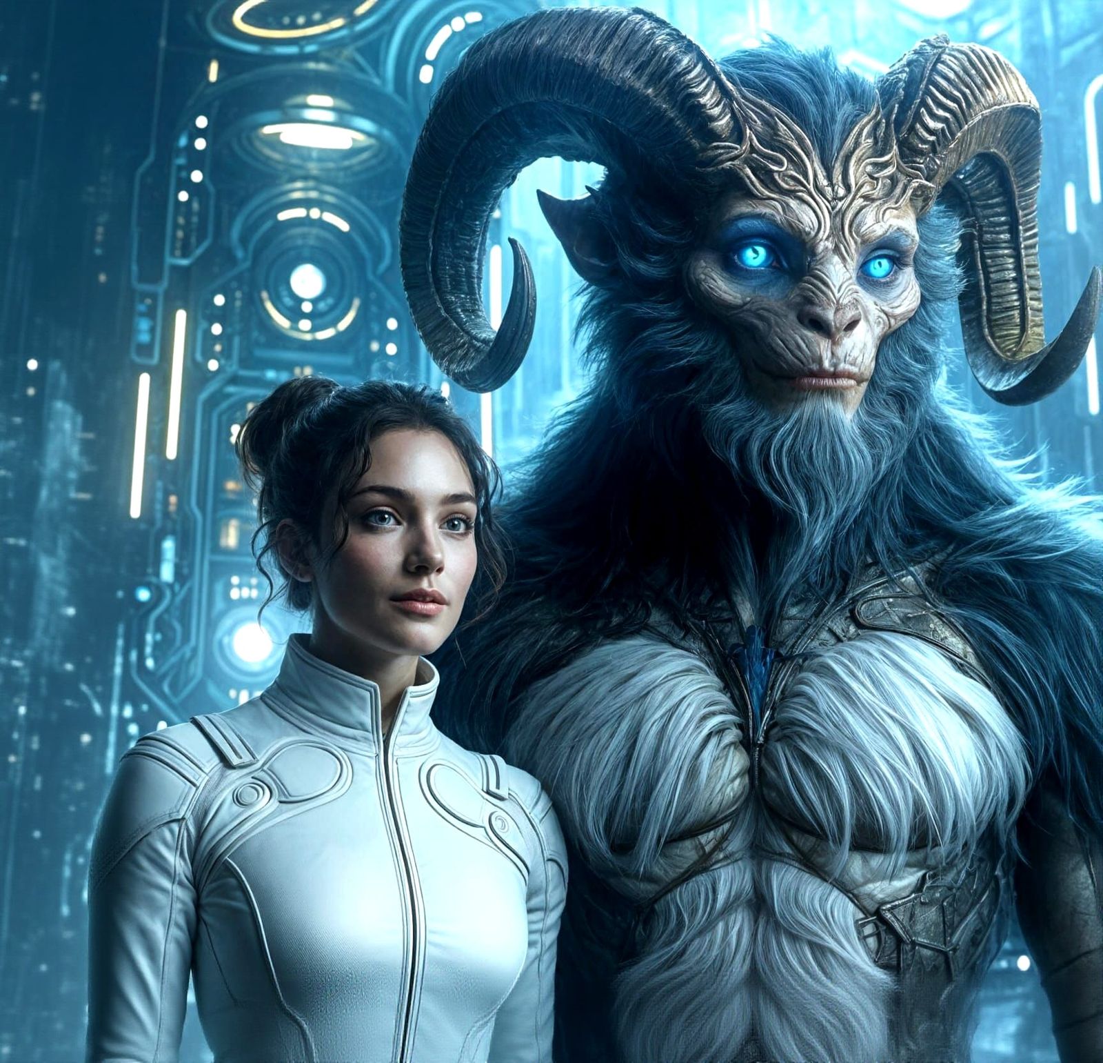 Sci-Fi Beauty and the Beast in Futuristic Setting