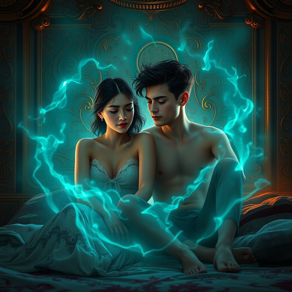 Crying Couple Surrounded by Ethereal Aura