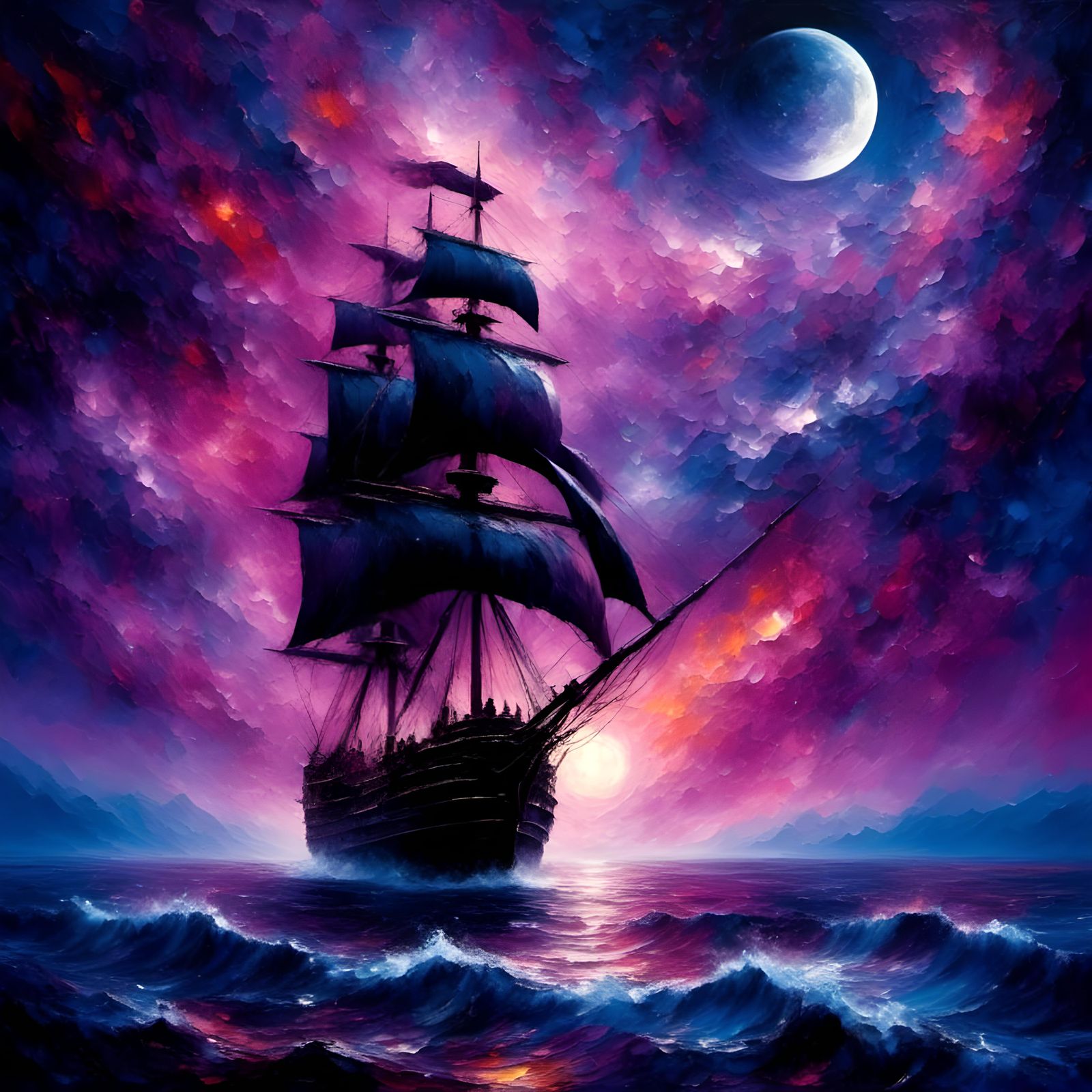 Celestial Voyage in Purple Haze