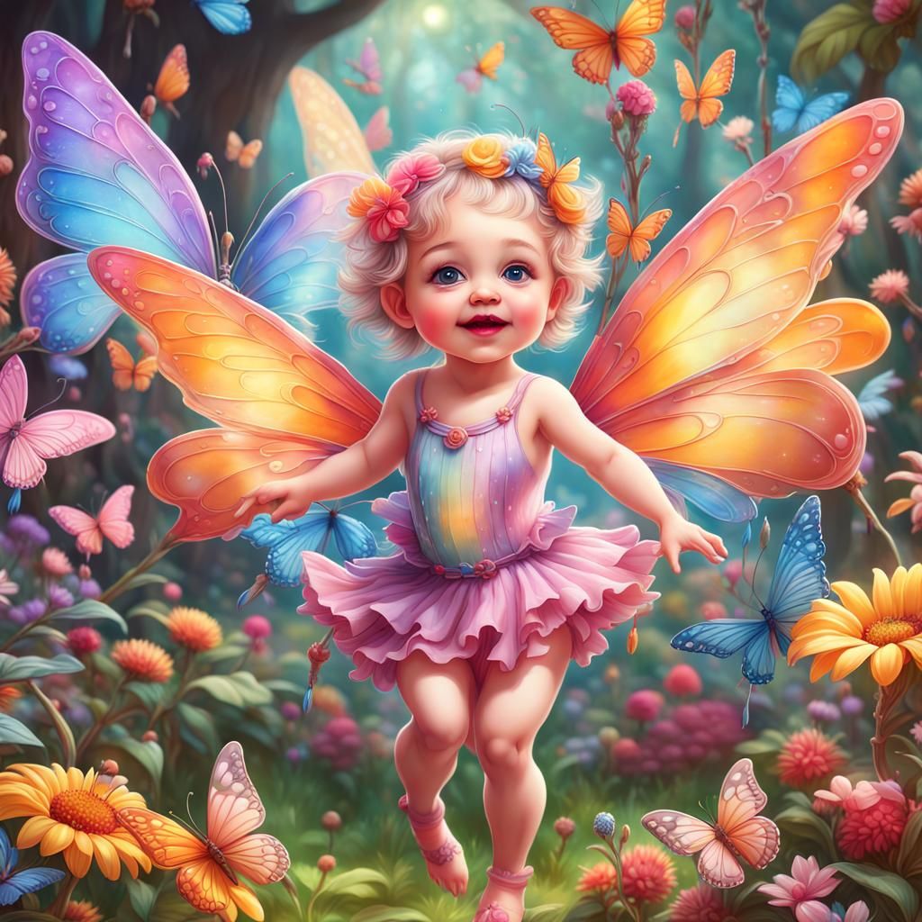 Dancing Baby Fairies in Candy Art Style