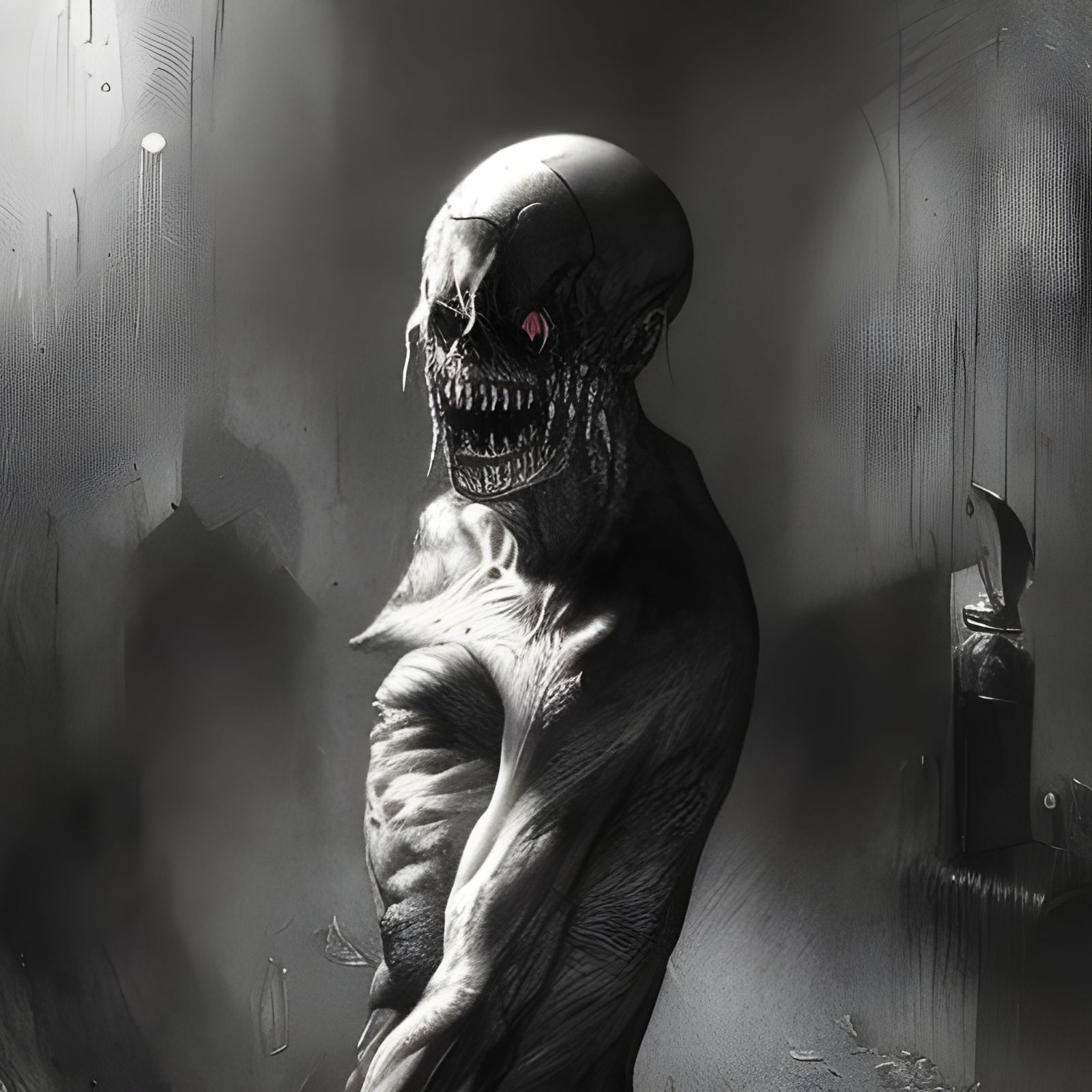 Tormented Figure in Gothic Horror Style