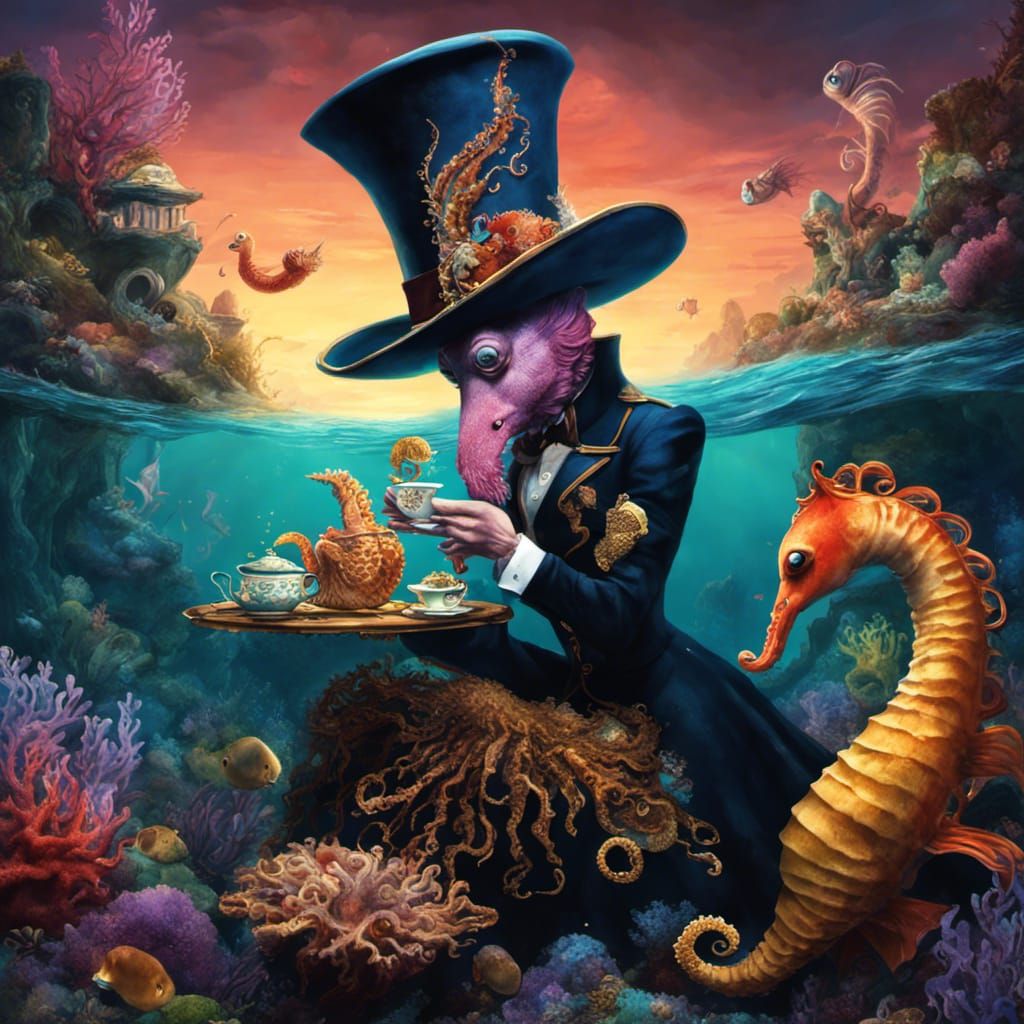 Squid Mad Hatter's Tea Party Undersea