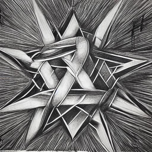 Hyperdetailed Charcoal Drawing of Star of David