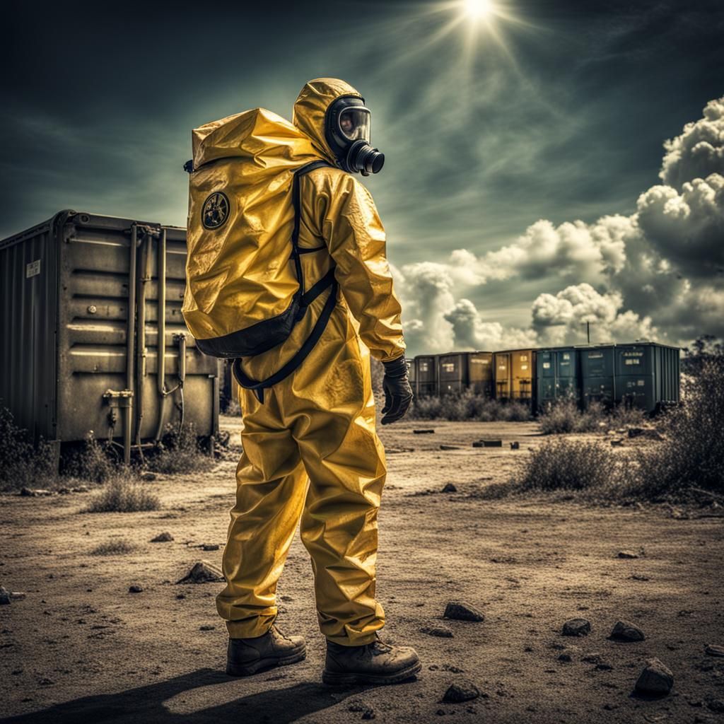 Last Person on Earth in Hazmat Suit