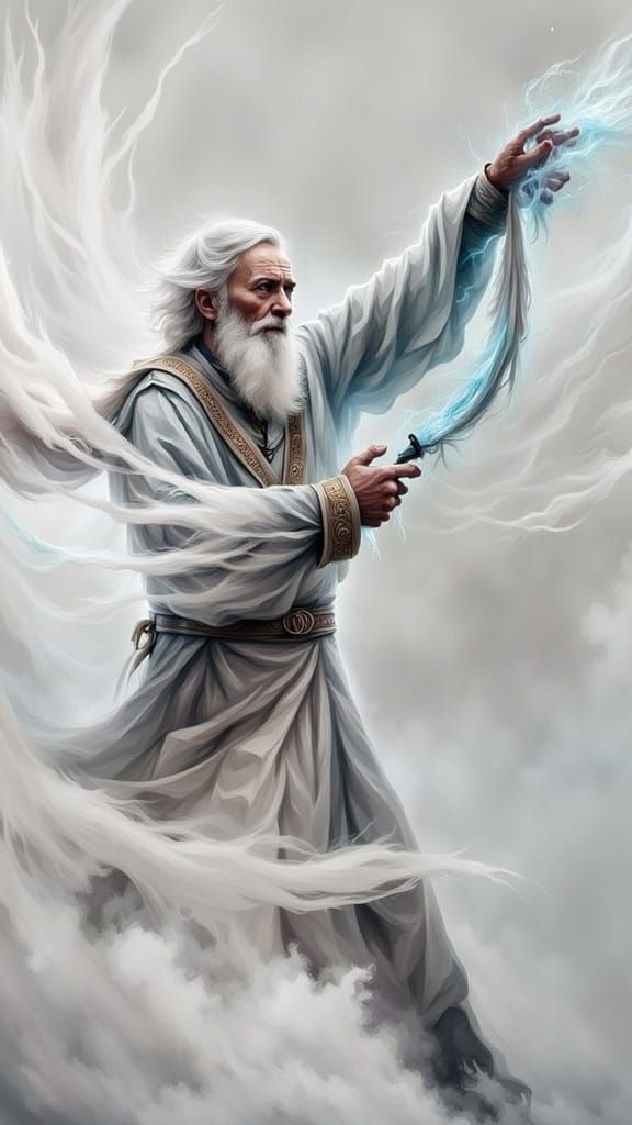 Wizard Summons Earth, Wind, Fire, and Water