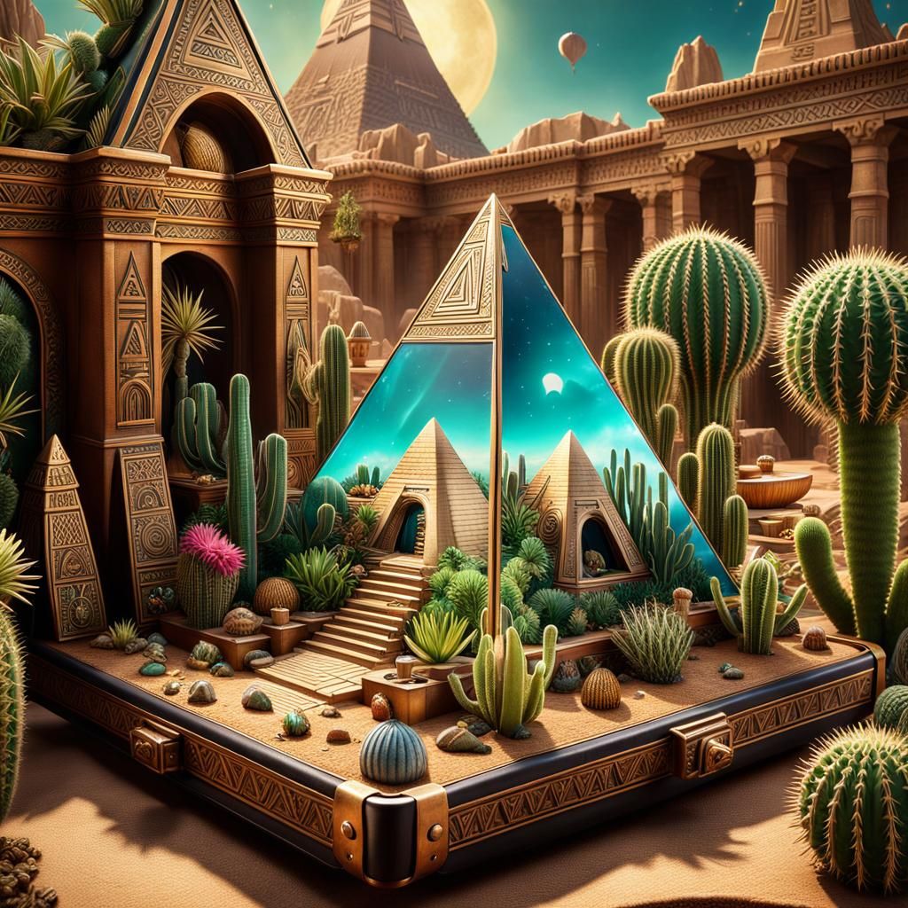 Fantasycore Egyptian Cactus Garden in Leather Case
