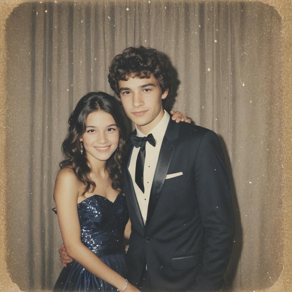 Simulated Polaroid of a Prom Night Photo