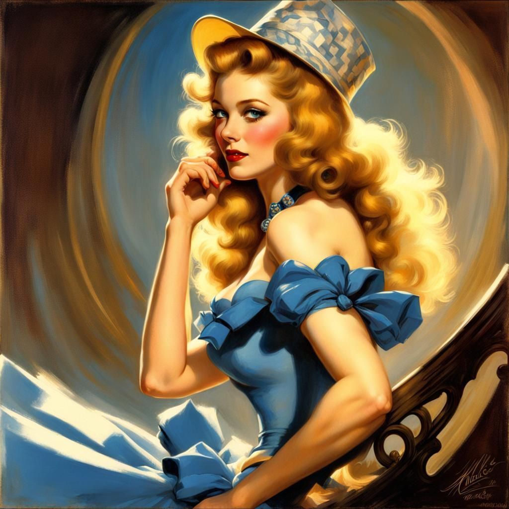 Alice in Wonderland Pin-Up in Golden Age Style