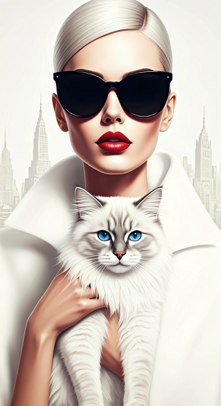 Ethereal Woman in High-Fashion Minimalism