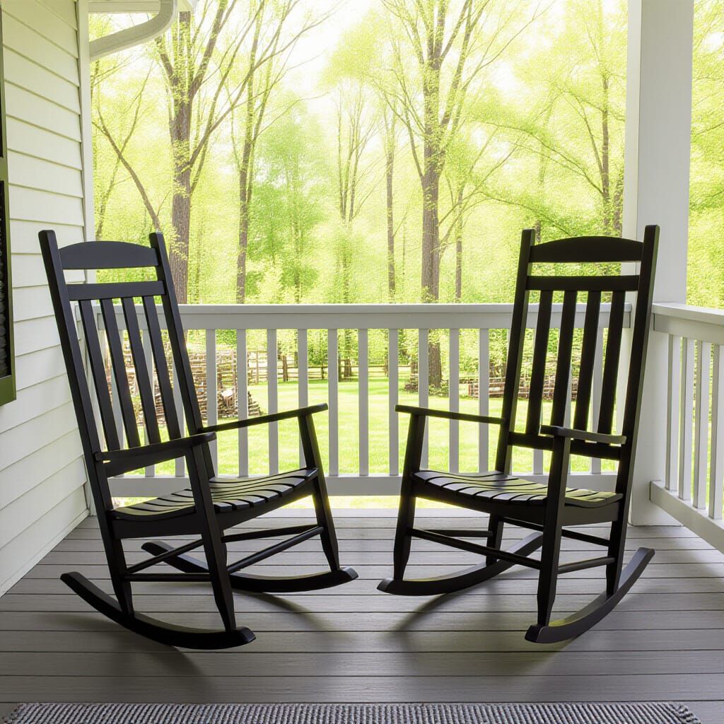 Empty Rocking Chairs on a Quiet Porch