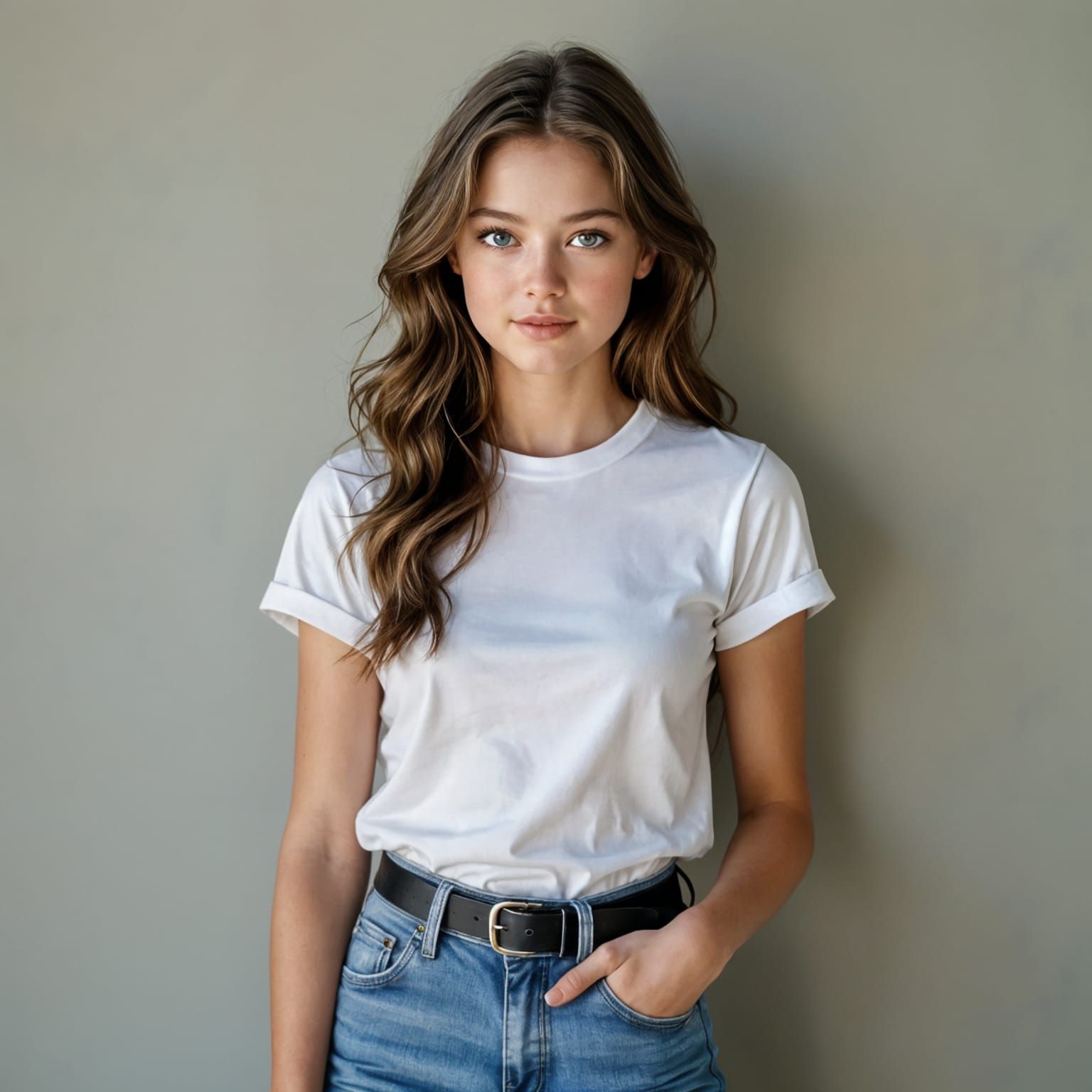 a very detailed, realistic portrait of Mackenzie Foy, wearin...