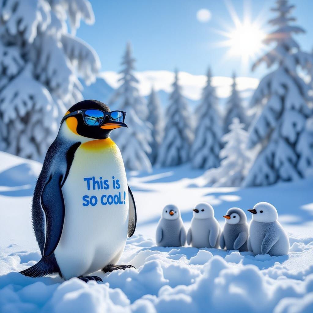 Penguin in Sunglasses Announces 'This is so cool!'