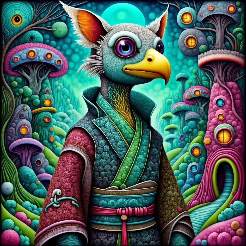 Mutant Tiger Eagle in a Sci-Fi Forest