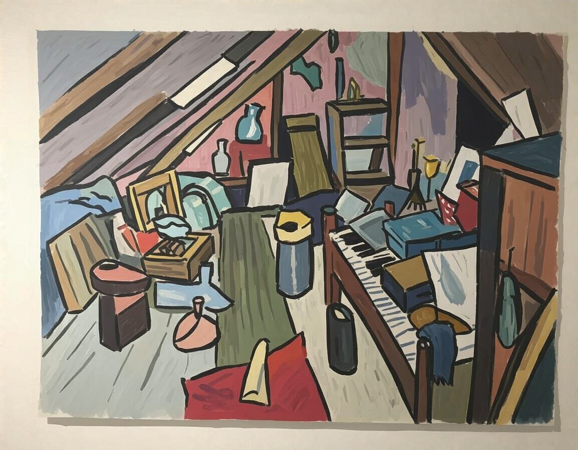 Vibrant Attic Still Life in Matisse Fauvist Style