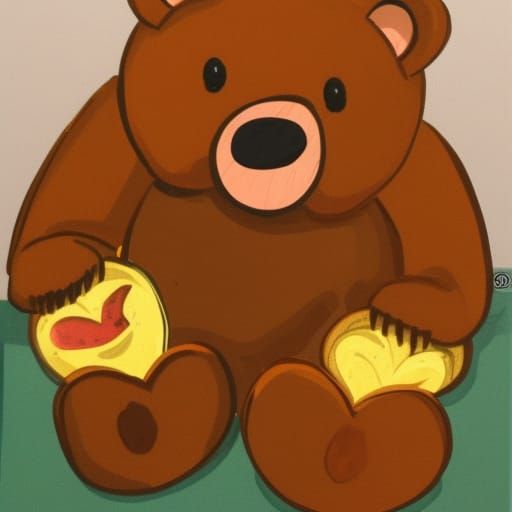 Bear Eating Caramel Apple