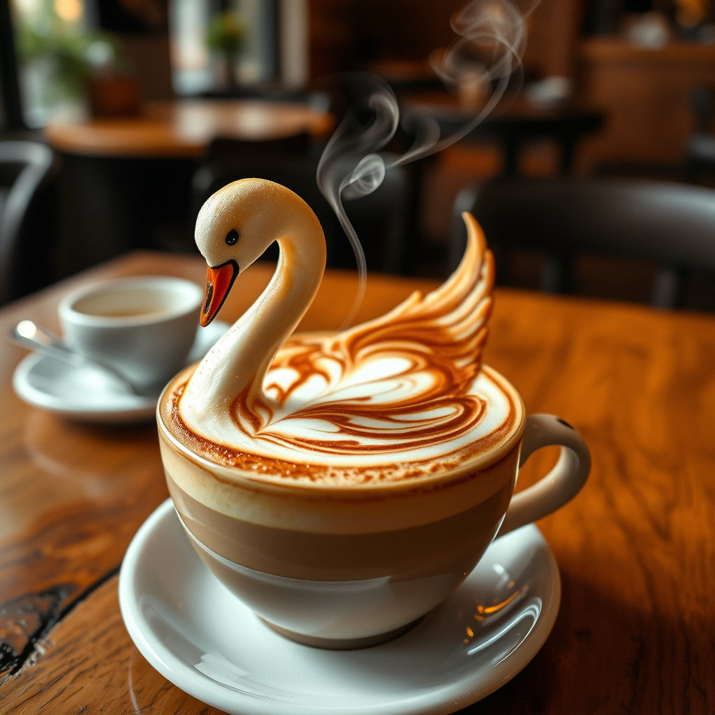That’s a Latte Swan (Japanese 3D Latte Art)