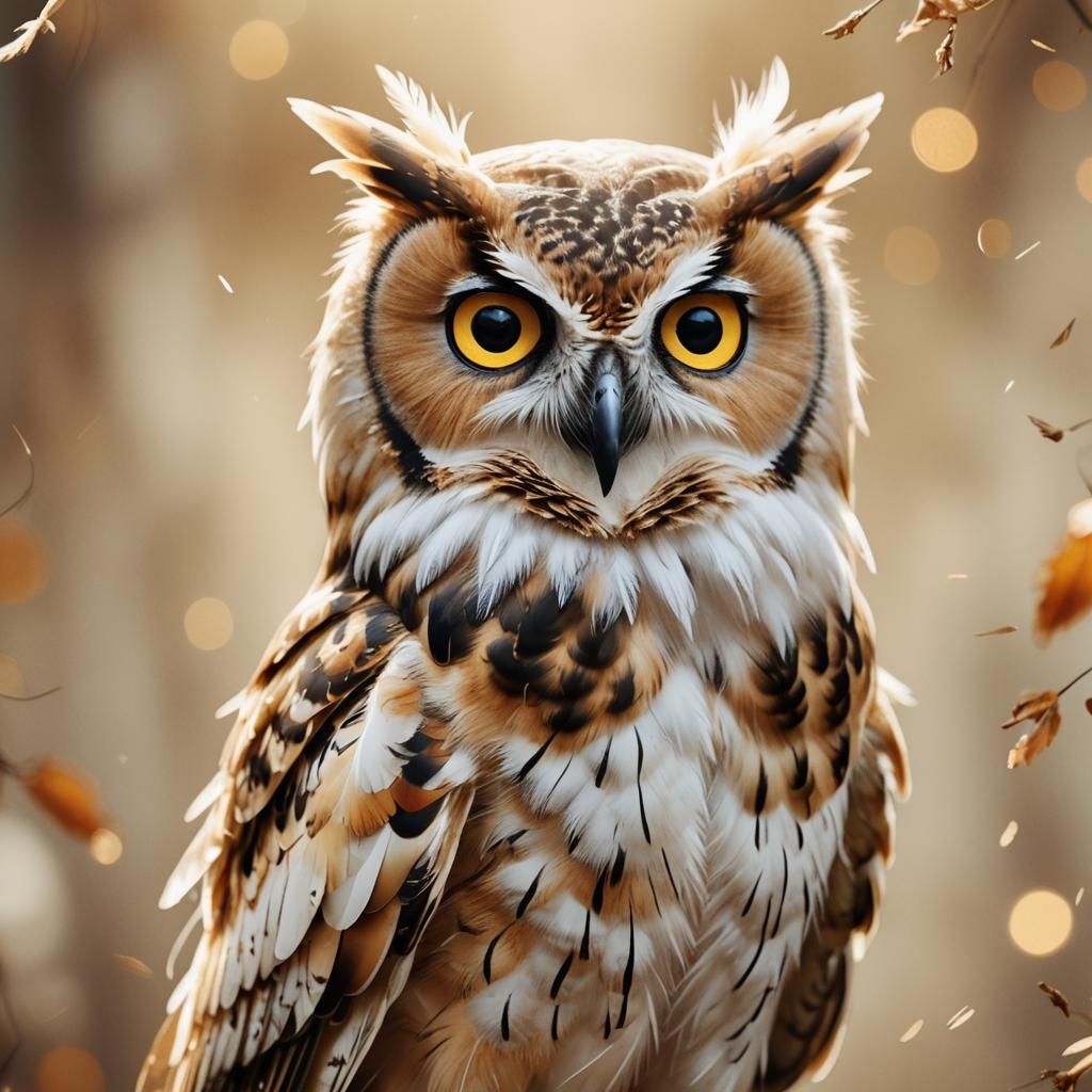 Adorable Pixar Owl Portrait in 8K