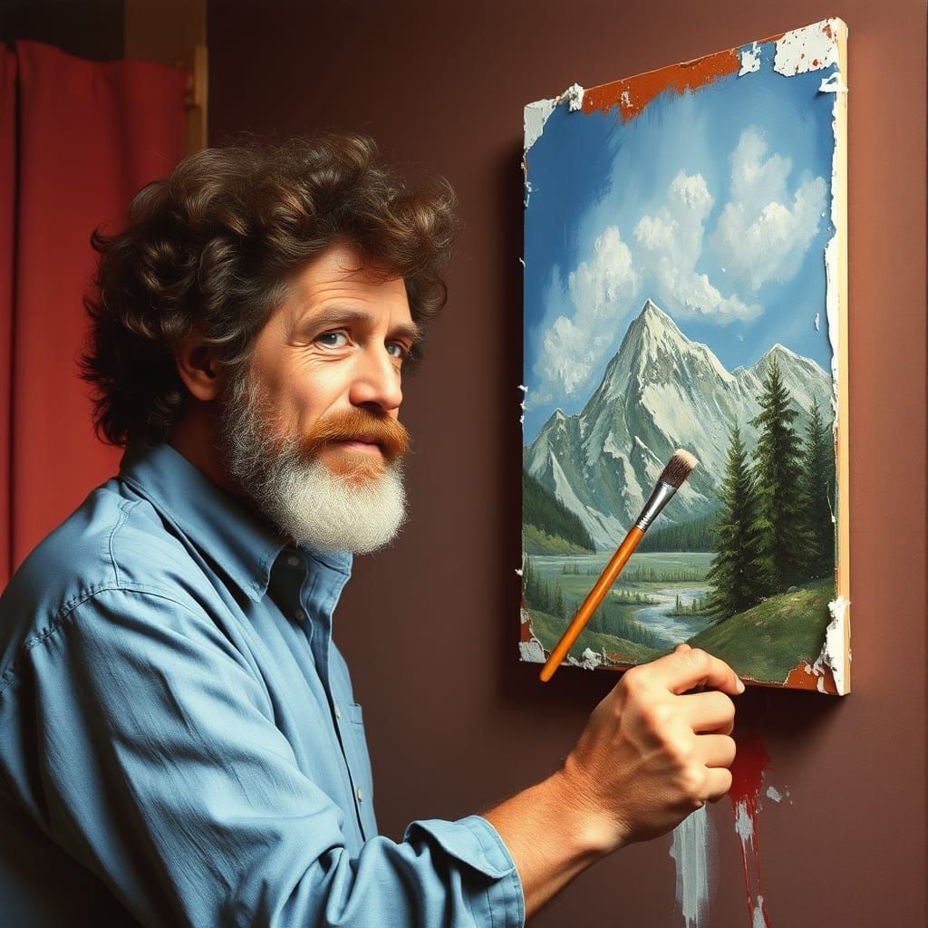 Painting the Wall in Bob Ross Style