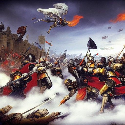 Crusaders Clash on a Medieval Battlefield