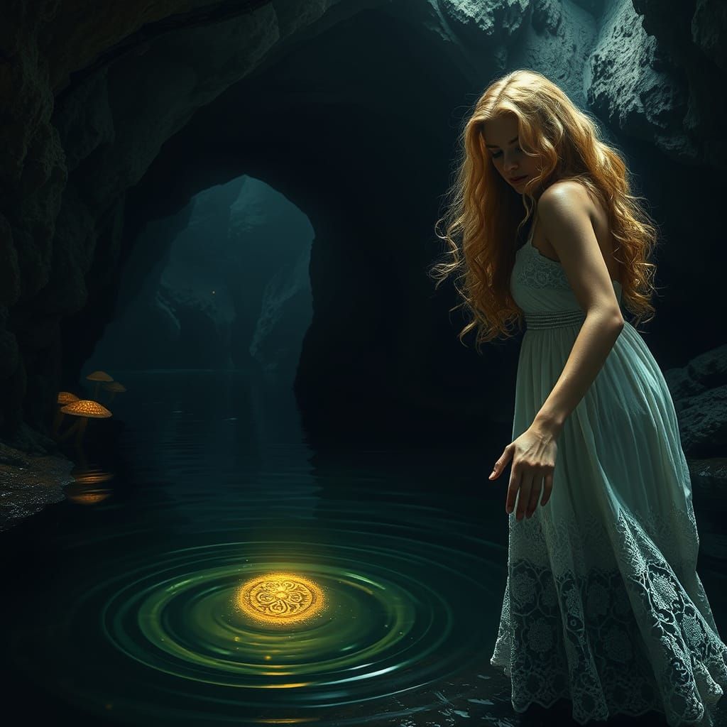 Woman in White Falls into Mystical Underground River