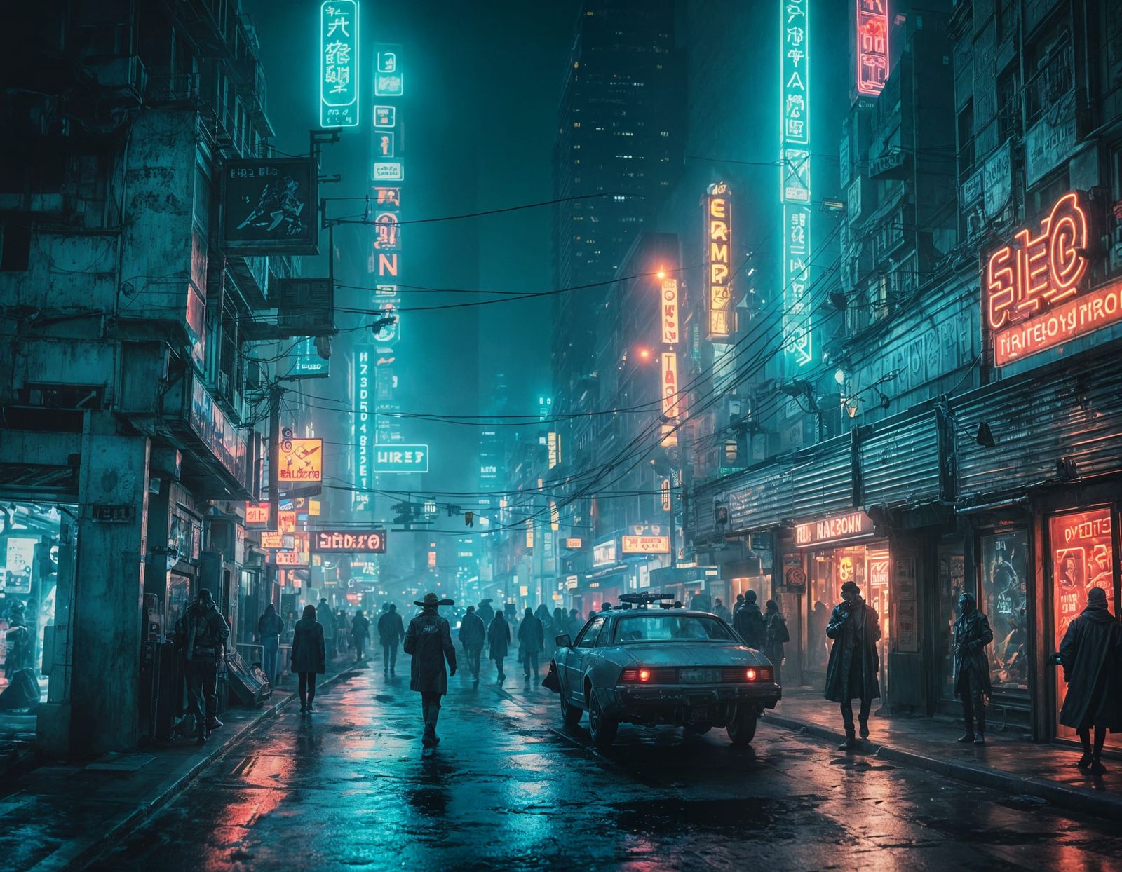 Cyberpunk Cityscape at Dusk