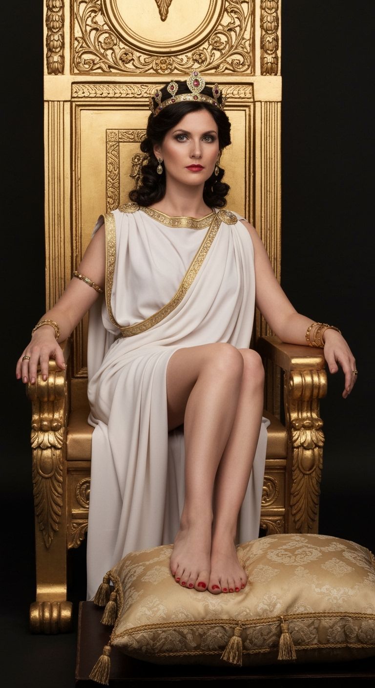 Roman Empress on Gold Throne, Studio Portrait