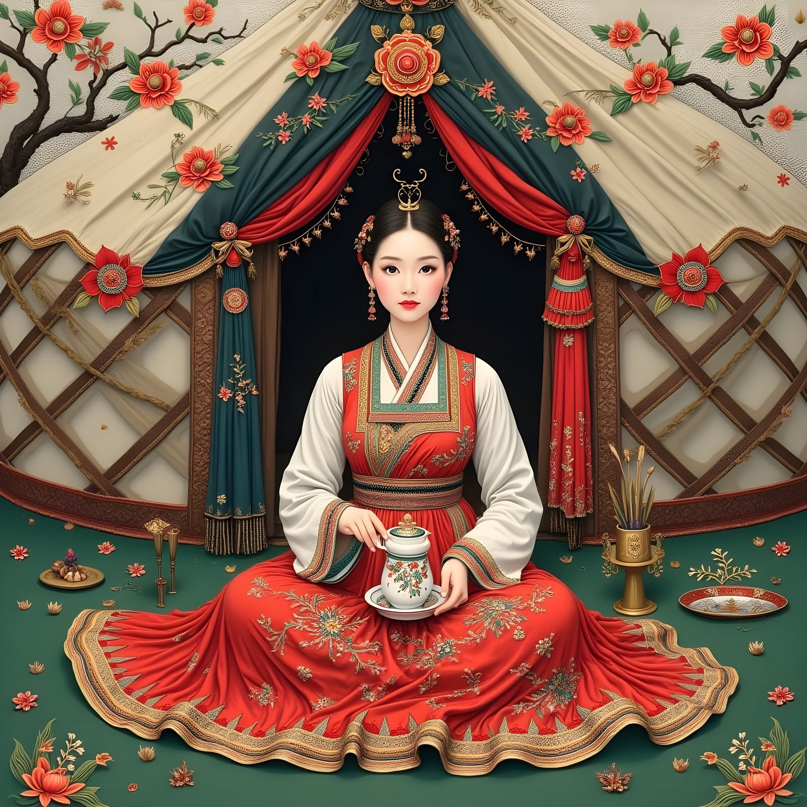 Chinese Embroidery Lora