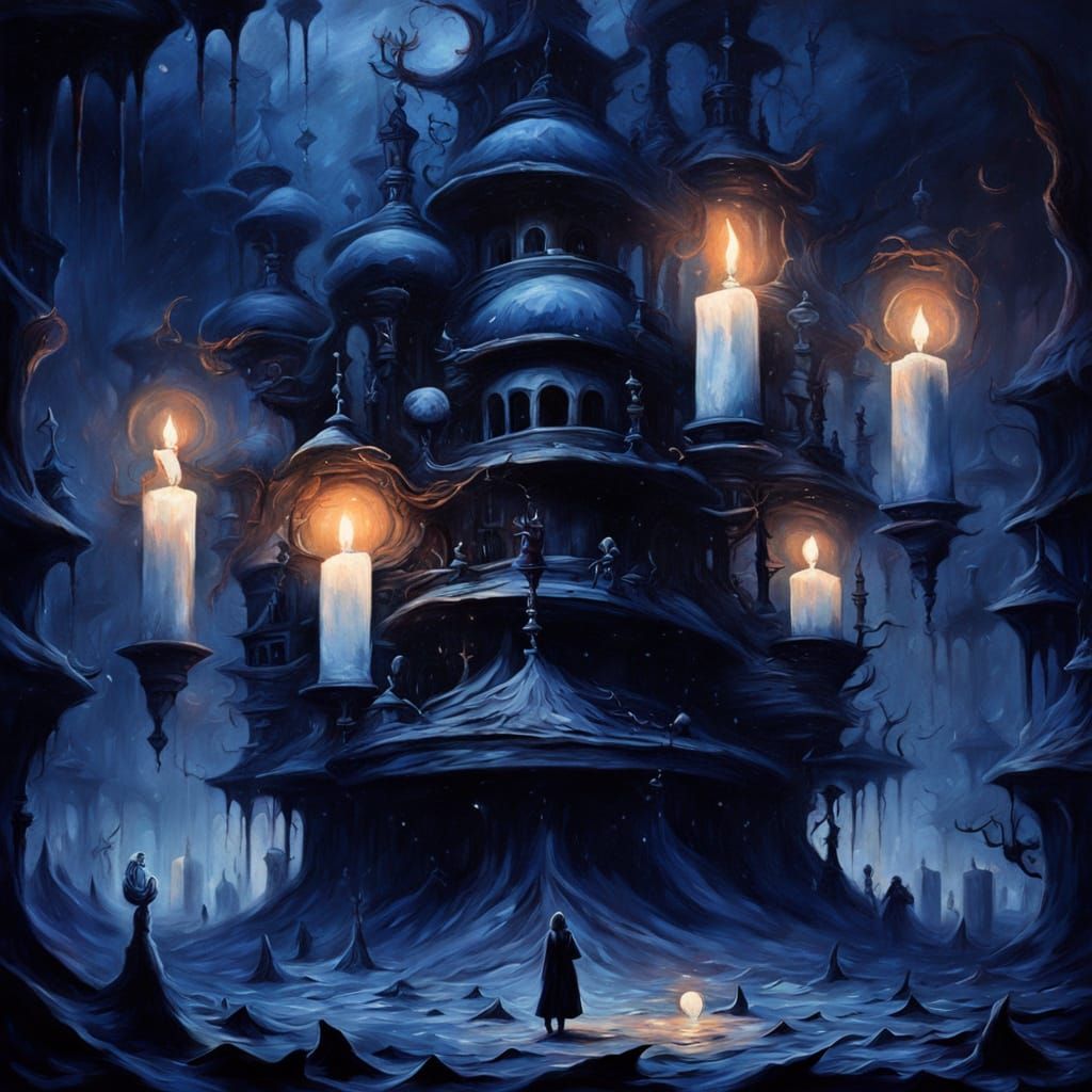 Ominous Surrealism: Darkness Falls in Oil Painting