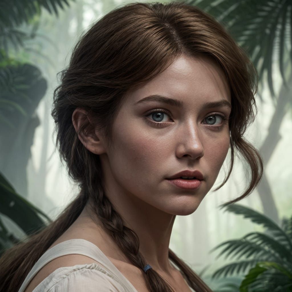 Jane Porter Portrait in Abstract Art Style