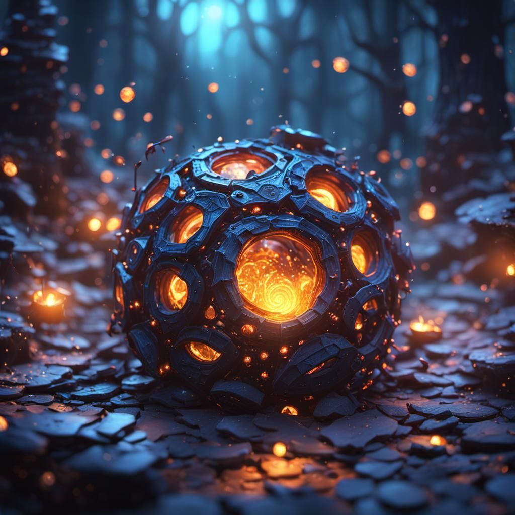 Eldritch Figure with Dynamic Lighting in Gouache Style