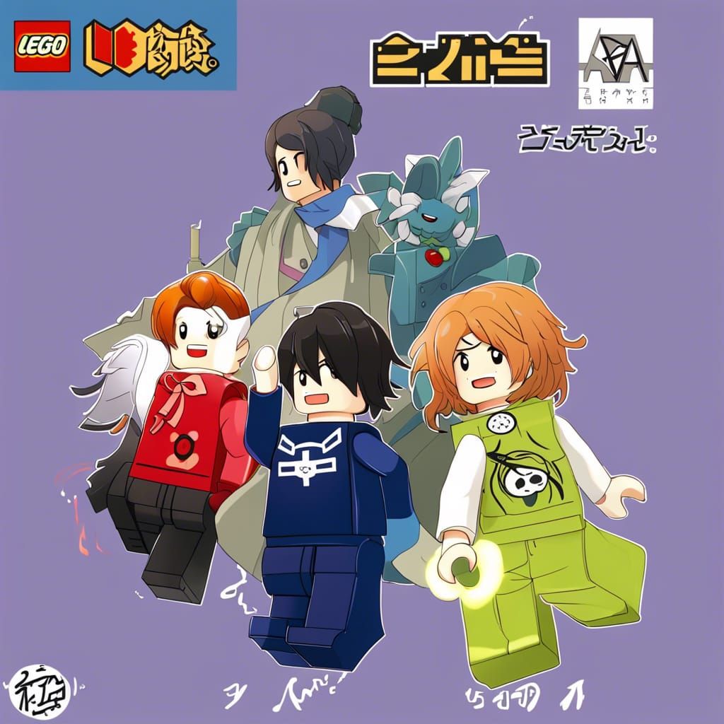 Lego Construction in Anime Manga Style