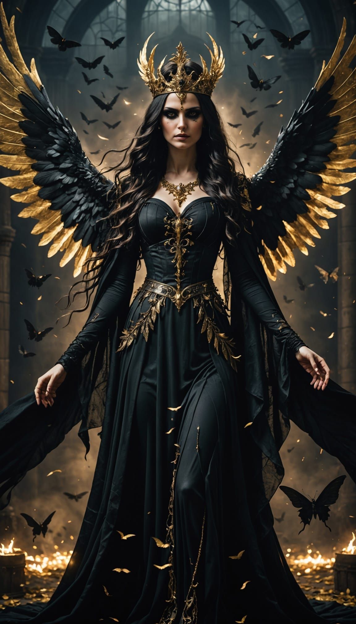 gothic scary blindfolded beauty woman