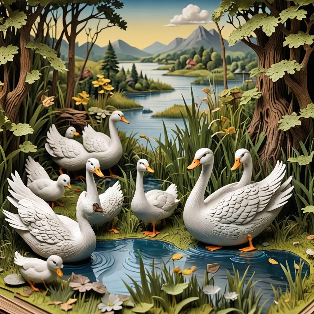 3D Pop-Up Book: The Ugly Duckling Fairytale