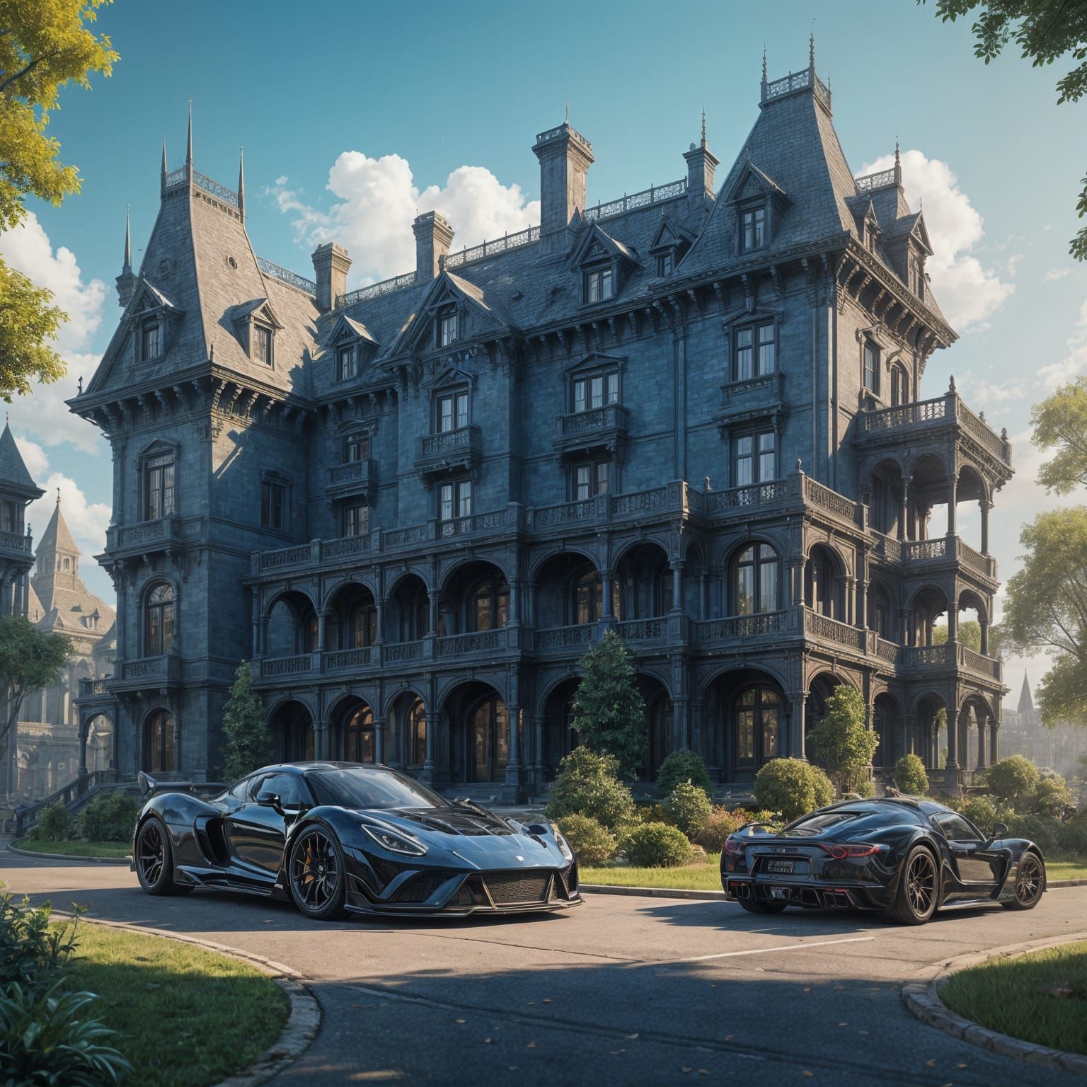 Epic Fantasy Mansion and Hennessey Venom F5 in Deep Color