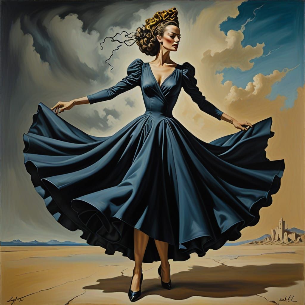 Surreal Woman Dancing: Sinister Art