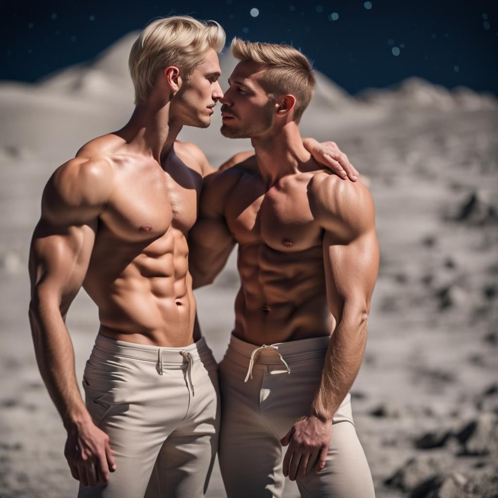 Loving Gay Couple on the Moon: Professional Photography