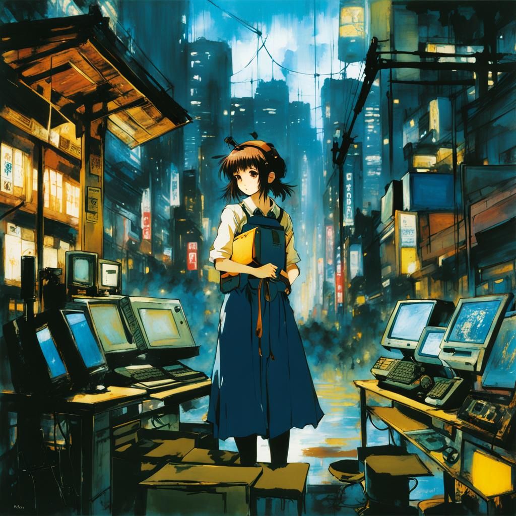 Surreal Anime Dreamscape by Yoshitoshi Abe Style