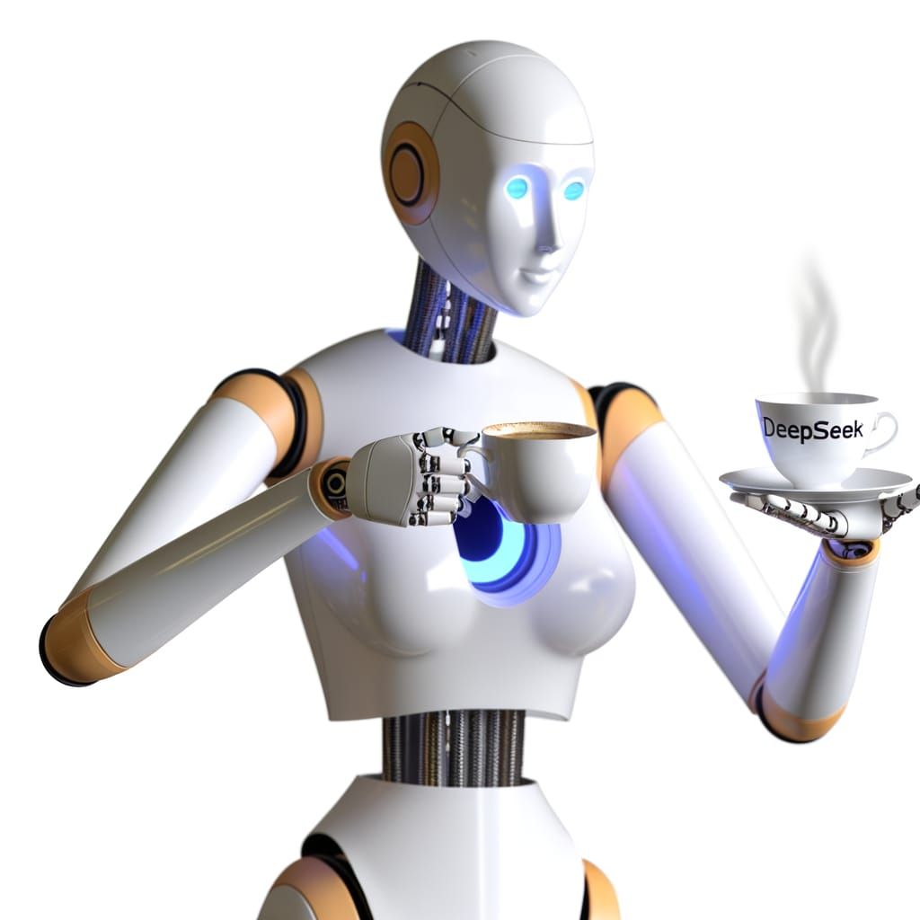 Feminine Robot Serves Coffee and Tea with Precision