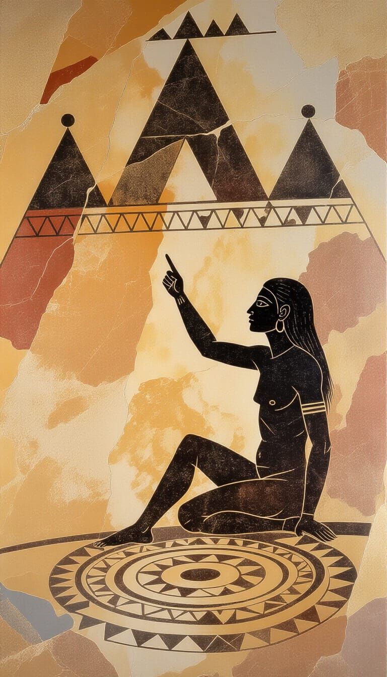 Ancient Cave Art: Human Reaching for Celestial River